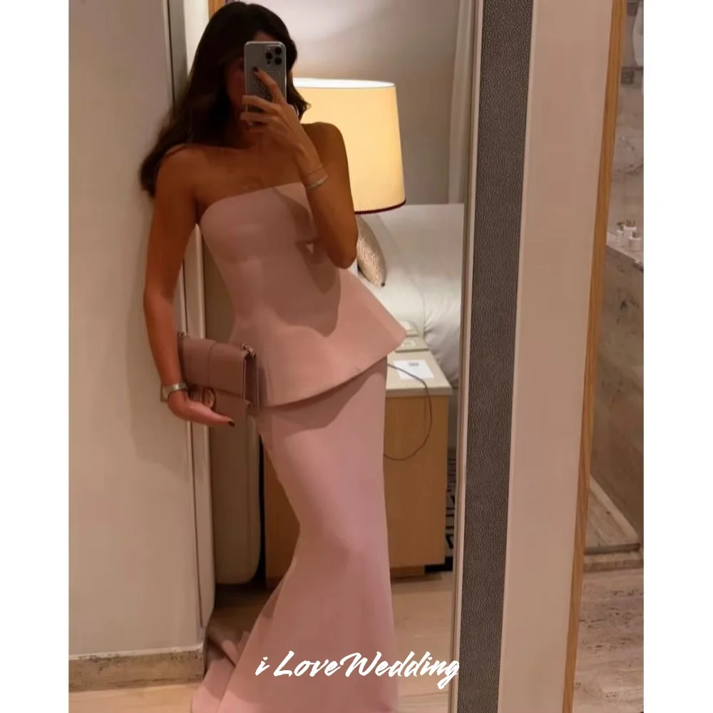 Pink Strapless Prom Dresses 2025 Scade Sleeveless Mermaid Two-Piece Set Open Back Floor-Length Wedding Party Dresses Customized
Pink Strapless Prom Dresses 2025 Scade Sleeveless Mermaid Two-Piece Set Open Back Floor-Length Wedding Party Dresses Customized
