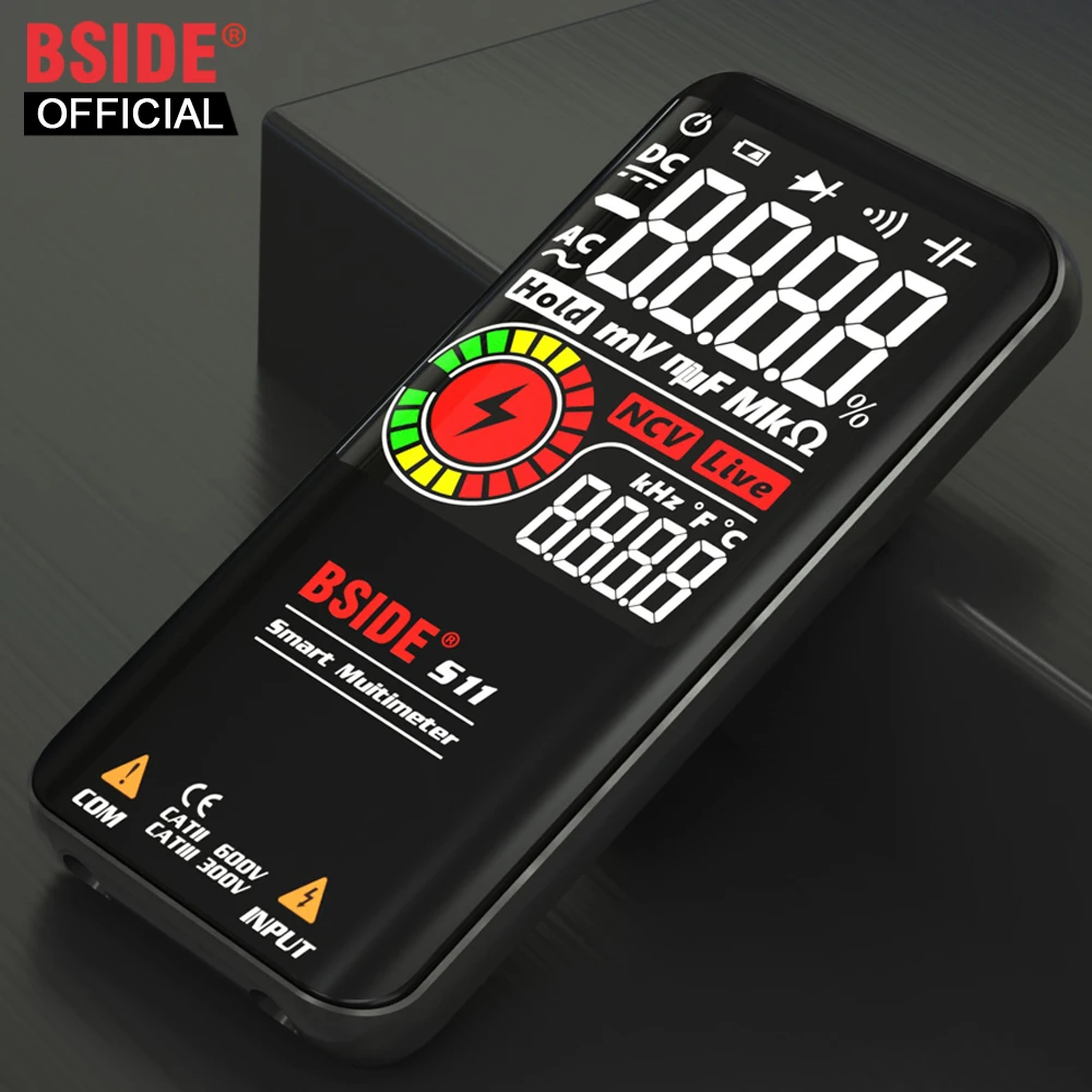 BSIDE S10 Умный Цифровой мультиметр Профессиональный 9999 мультитестер DC AC напряжение конденсатор Ом диод USB зарядка Электрический тестер
BSIDE S10 Умный Цифровой мультиметр Профессиональный 9999 мультитестер DC AC напряжение конденсатор Ом диод USB зарядка Электрический тестер