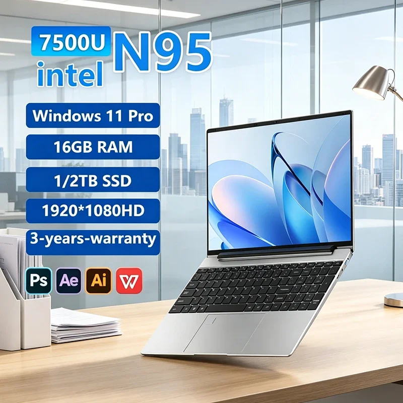 2026 Ultra Slim Laptop 15.6" N95 32GB RAM 2048GB SSD Notebook Gamer 7500mAh Battery Office Study Computer PC Windows 11 Pro
2026 Ultra Slim Laptop 15.6" N95 32GB RAM 2048GB SSD Notebook Gamer 7500mAh Battery Office Study Computer PC Windows 11 Pro