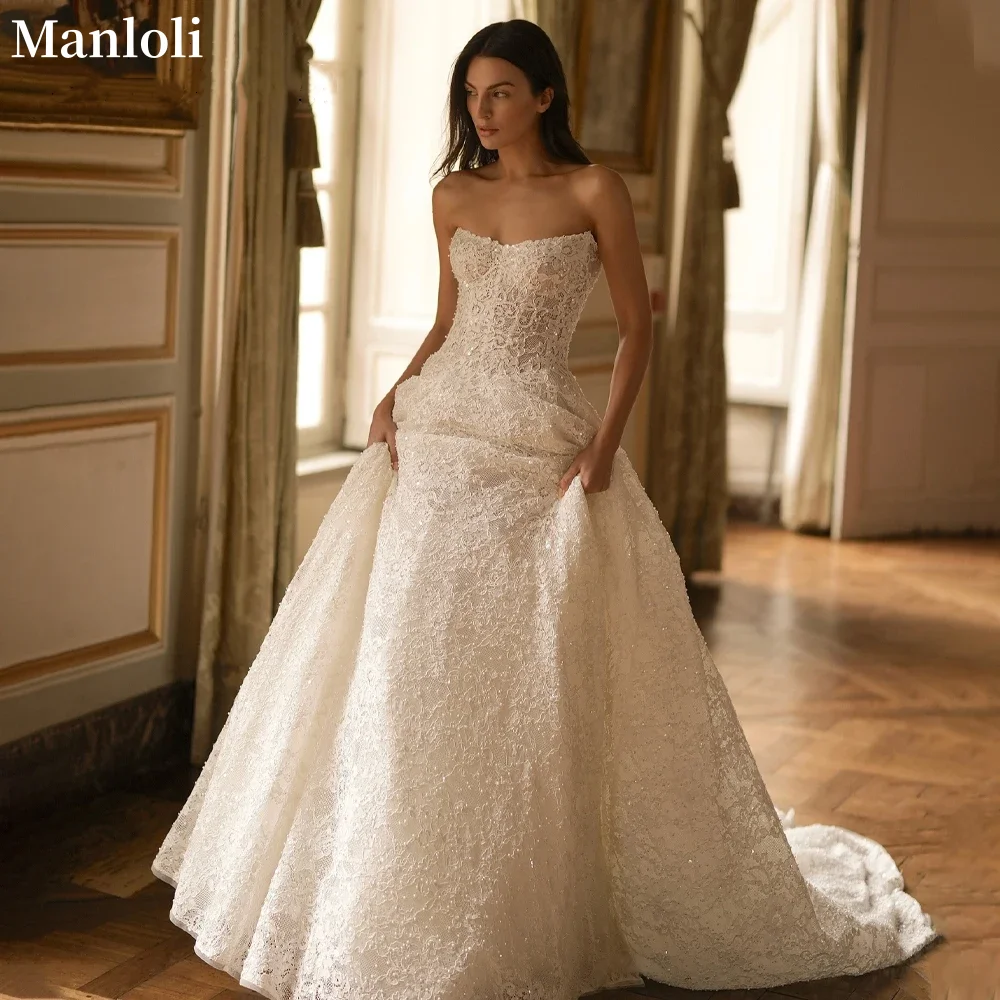 Романтическое свадебное платье трапециевидной формы без бретелек с кружевной наклейкой, тренировочное платье невесты, жилет, свадебное платье принцессы трапециевидной формы по индивидуальному заказу
Романтическое свадебное платье трапециевидной формы без бретелек с кружевной наклейкой, тренировочное платье невесты, жилет, свадебное платье принцессы трапециевидной формы по индивидуальному заказу