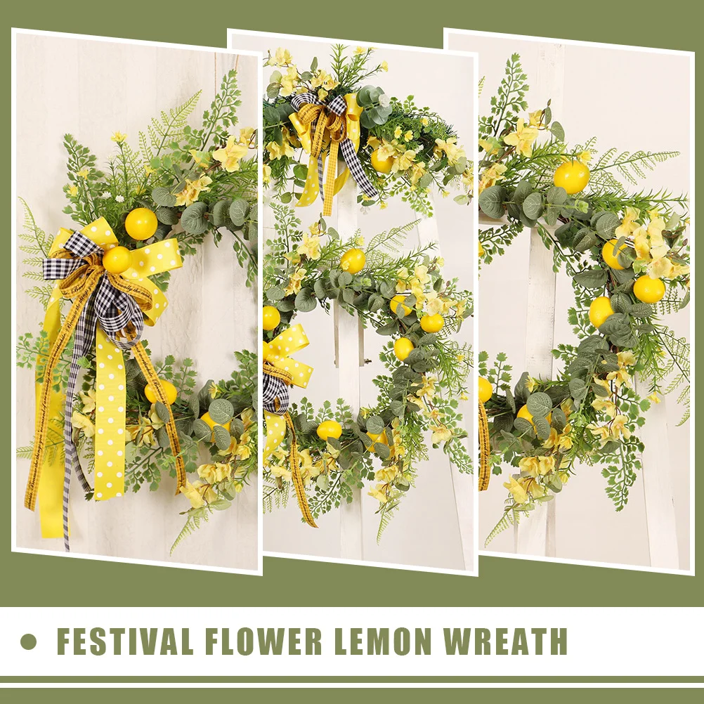 1pc Premium Artificial Lemon Wreath Hanging Garland Summer Decoration Front Door Welcome Wreathfestival Garland 
1pc Premium Artificial Lemon Wreath Hanging Garland Summer Decoration Front Door Welcome Wreathfestival Garland