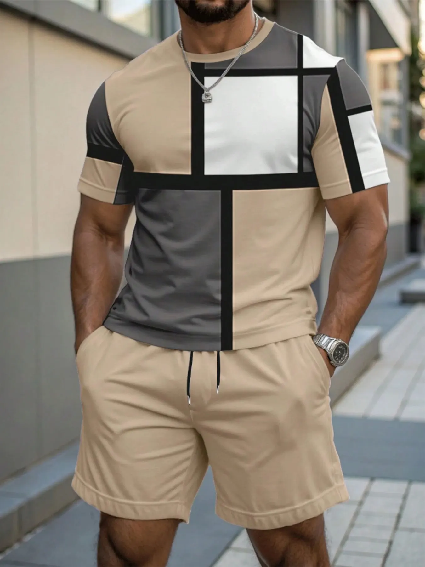 2025 New Men's Breathable Novel T-shirt Casual Round Neck Moisture Wicking Polyester Short Sleeve Men's Tops Shorts Set
2025 New Men's Breathable Novel T-shirt Casual Round Neck Moisture Wicking Polyester Short Sleeve Men's Tops Shorts Set