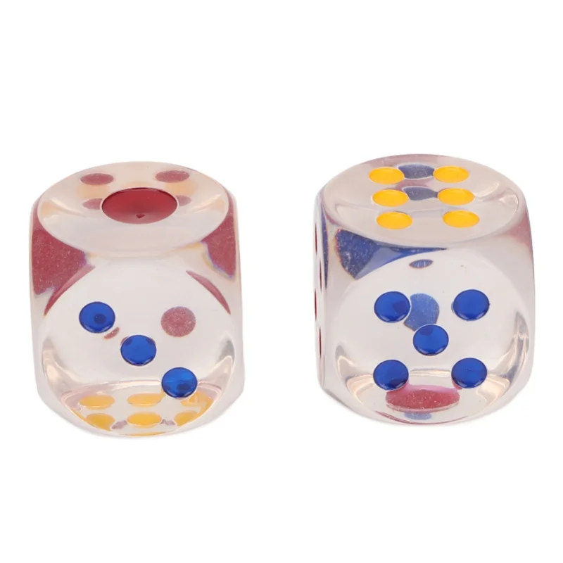 2Pcs Dice Plastic Transparent Waterproof Antioxidant Number Dots 6 Sided Dice For Board Games Education 3.5cm
2Pcs Dice Plastic Transparent Waterproof Antioxidant Number Dots 6 Sided Dice For Board Games Education 3.5cm
