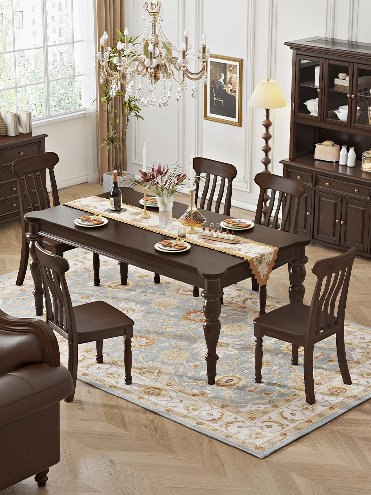 XL Solid Wood Dining Table and Chair Set Vintage Style Rectangular Home Dining Table
XL Solid Wood Dining Table and Chair Set Vintage Style Rectangular Home Dining Table
