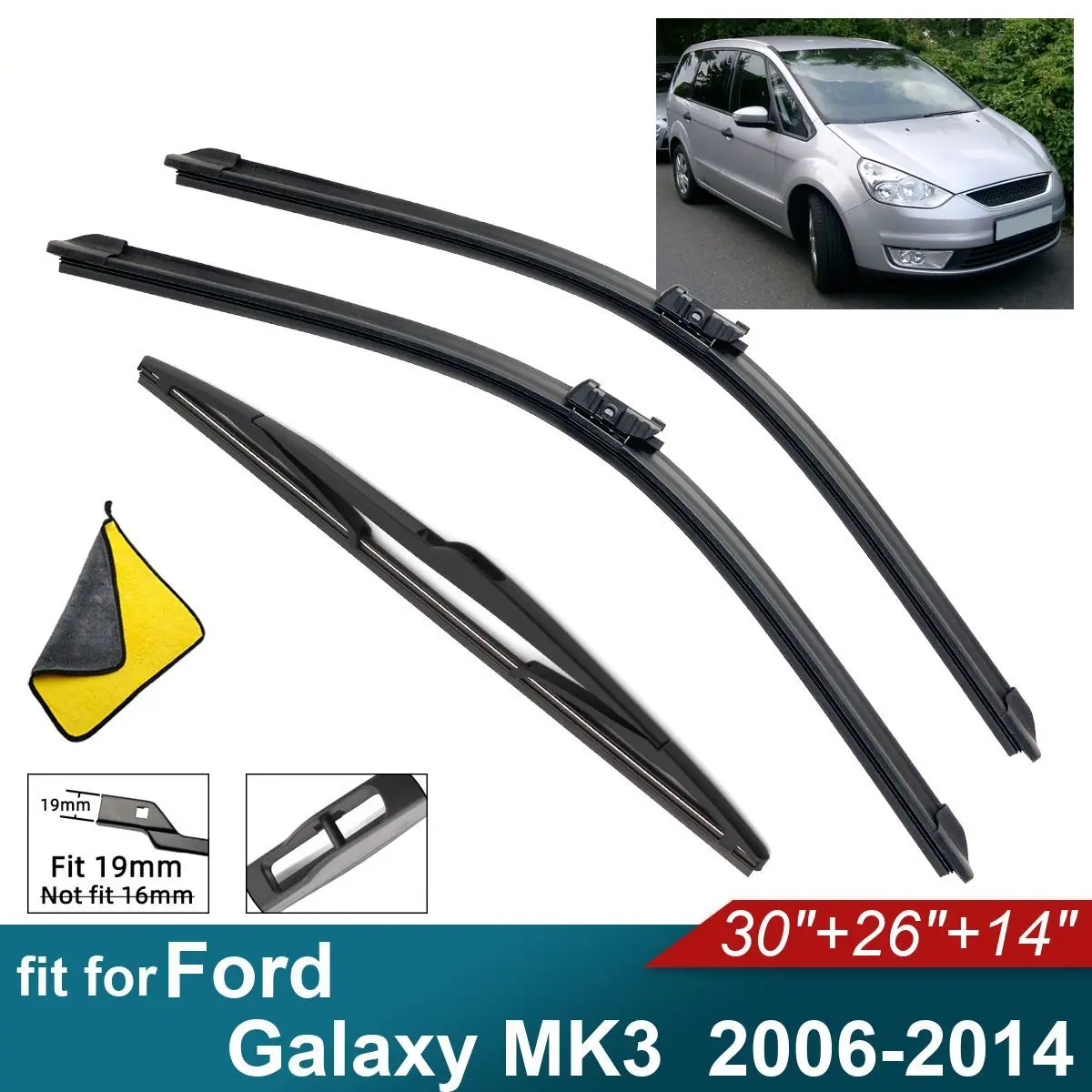 Car Windshield Wiper Blades Fit For Ford Galaxy MK3 Rear Wiper Blades Soft Rubber Auto Front 2008 2009 2010 2011 2012 2013 2014
Car Windshield Wiper Blades Fit For Ford Galaxy MK3 Rear Wiper Blades Soft Rubber Auto Front 2008 2009 2010 2011 2012 2013 2014