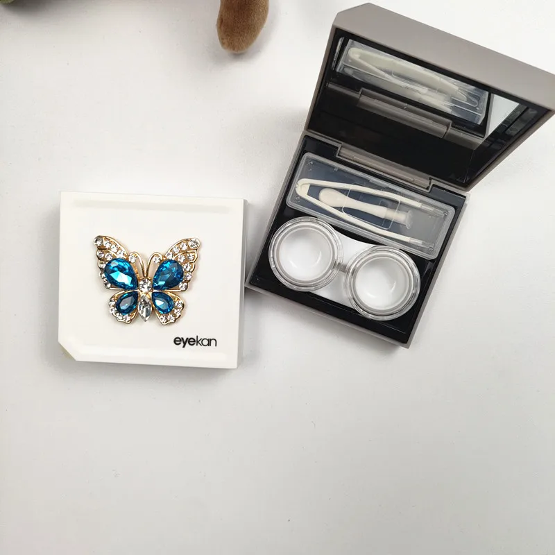 Portable Inlaid Rhinestone Butterfly Decoration Mini Contact Lens Case Travel Storage Box for Eyewear Girl Gift
Portable Inlaid Rhinestone Butterfly Decoration Mini Contact Lens Case Travel Storage Box for Eyewear Girl Gift