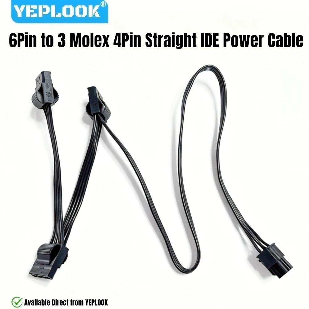For Corsair HX Platinum, 6Pin to 3 Molex Straight, IDE 4Pin Power Cable for Corsair HX1200, HX1000, HX8500, HX750 PLATINUM Power
For Corsair HX Platinum, 6Pin to 3 Molex Straight, IDE 4Pin Power Cable for Corsair HX1200, HX1000, HX8500, HX750 PLATINUM Power