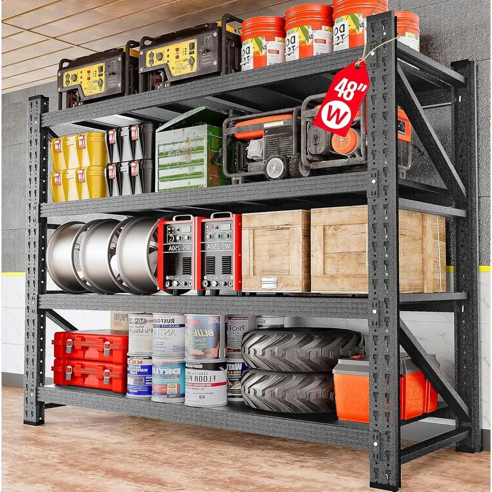 Industrial-Grade 48 Wide Steel Shelving, 3000 lbs Capacity, 24 Deep, 70 High Storage Rack for Garage, Workshop, Warehouse
Industrial-Grade 48 Wide Steel Shelving, 3000 lbs Capacity, 24 Deep, 70 High Storage Rack for Garage, Workshop, Warehouse