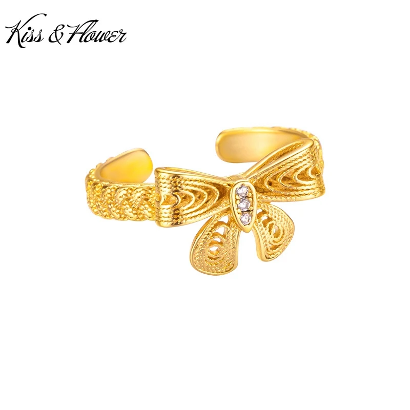 KISS&FLOWER Gold Vintage Bowknot Rings For Women Wedding Party Birthday Christmas Bride Girlfriend Mother Ladies Gifts RI198
KISS&FLOWER Gold Vintage Bowknot Rings For Women Wedding Party Birthday Christmas Bride Girlfriend Mother Ladies Gifts RI198