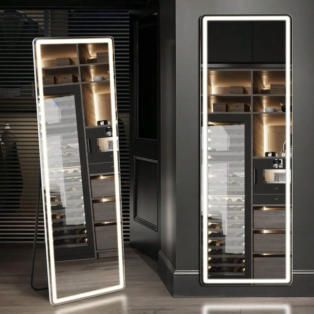 Full Body Mirror With LED Lights, 64x21 Dimmable Floor Standing Mirror, Full Length Mirror With Stand
Full Body Mirror With LED Lights, 64x21 Dimmable Floor Standing Mirror, Full Length Mirror With Stand