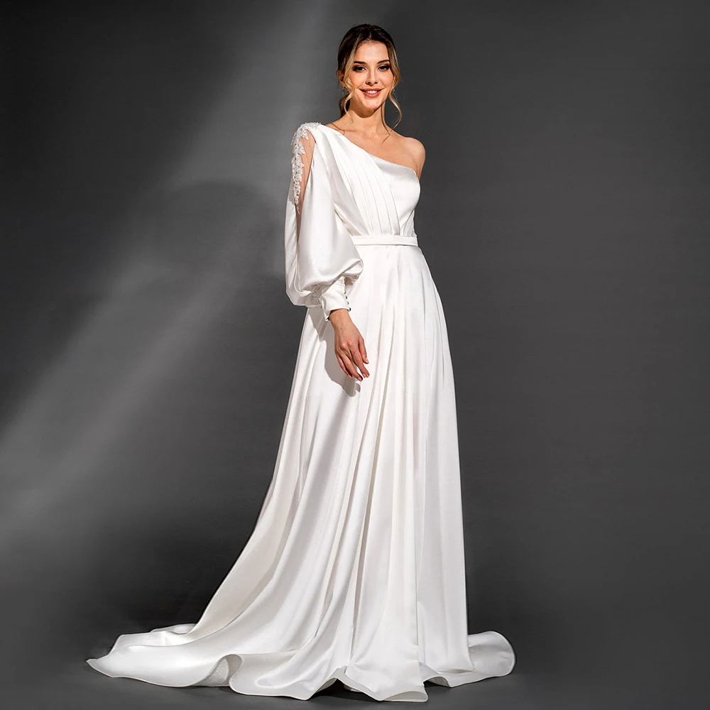 Charming Ivory Wedding Dresses for Women Simple Bridal Gowns with Jersey Full Sleeve Vestidos De Novia 2025 New Summer
Charming Ivory Wedding Dresses for Women Simple Bridal Gowns with Jersey Full Sleeve Vestidos De Novia 2025 New Summer