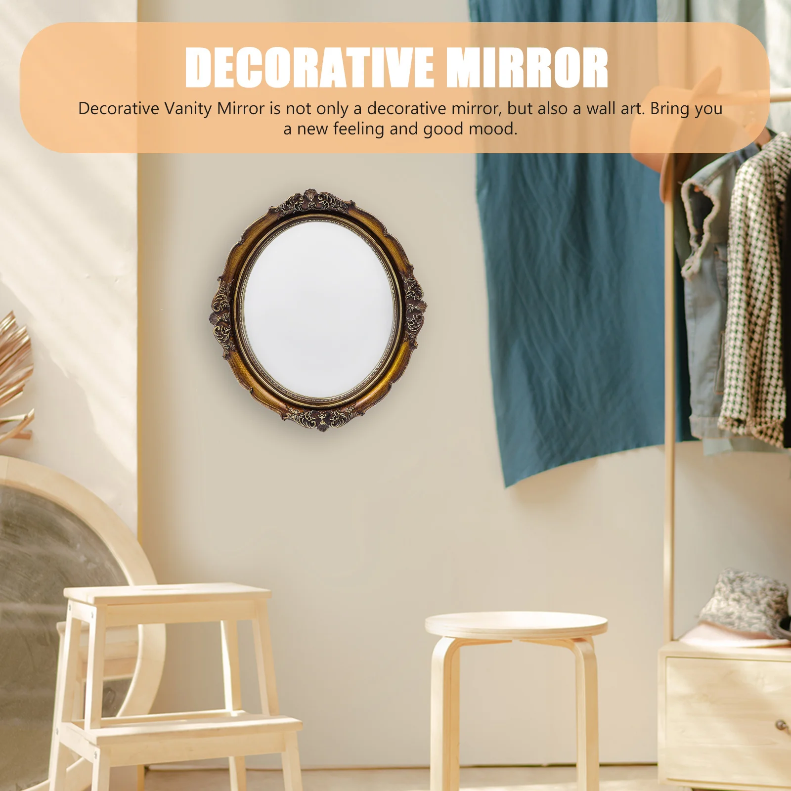 Mirror Bedroom Decor Makeup Vintage Home Retro Decorative Mirrors for Wall Unique Wall-mounted
Mirror Bedroom Decor Makeup Vintage Home Retro Decorative Mirrors for Wall Unique Wall-mounted