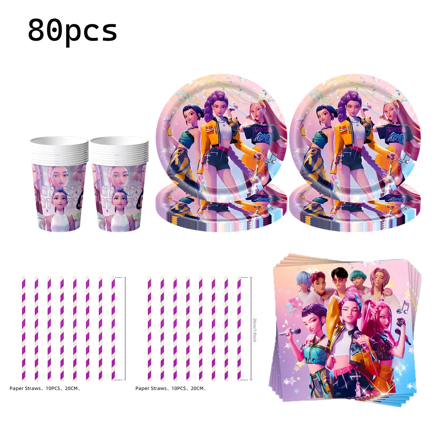 k-pop Demon Hunters Theme Birthday Party Decorations set Tableware Cup Plate Paper Straw for Girls Baby Shower Supplies
k-pop Demon Hunters Theme Birthday Party Decorations set Tableware Cup Plate Paper Straw for Girls Baby Shower Supplies