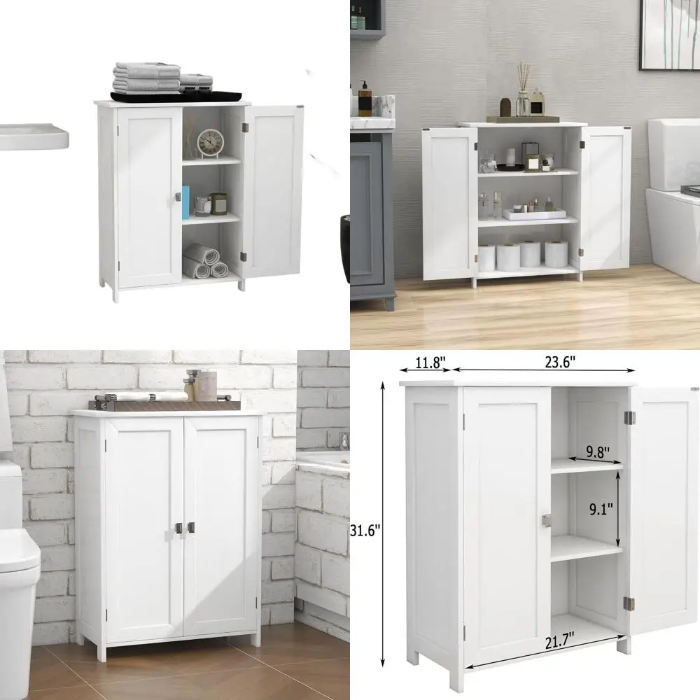 Белый двухдверный напольный шкаф для ванной комнаты для компактное хранилище в гостиной и прихожей
Белый двухдверный напольный шкаф для ванной комнаты для компактное хранилище в гостиной и прихожей