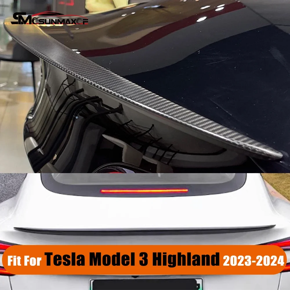 For Tesla Model 3 Highland 2024 Real Carbon Fiber Spoiler Rear Trunk Wing Car Exterior Accessories
For Tesla Model 3 Highland 2024 Real Carbon Fiber Spoiler Rear Trunk Wing Car Exterior Accessories