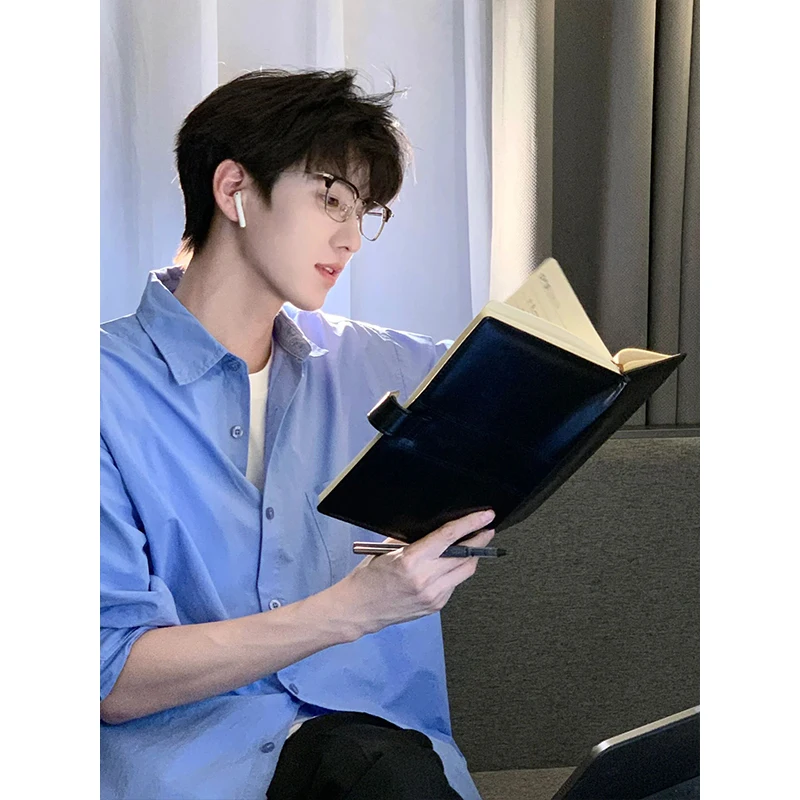 Milk Blue Summer Thin Ice Silk irt for Men Clean Sle Korean Trendy Brand Sun Protection Outerwear Loose Fit Long Sve
Milk Blue Summer Thin Ice Silk irt for Men Clean Sle Korean Trendy Brand Sun Protection Outerwear Loose Fit Long Sve