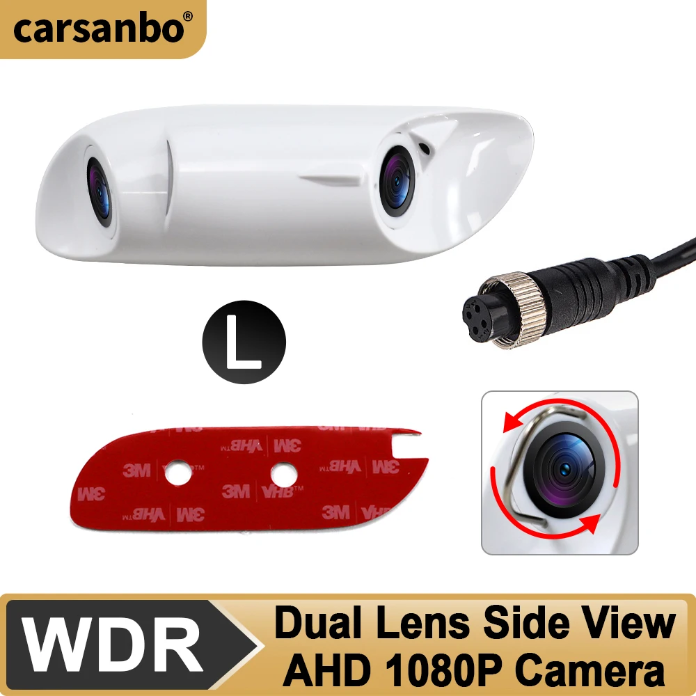 Carsanbo Car WDR Dual Lens Side View Camera AHD 1080P Car Blind Spot Camera 120° IP68 Waterproof 2CH 4PIN Output
Carsanbo Car WDR Dual Lens Side View Camera AHD 1080P Car Blind Spot Camera 120° IP68 Waterproof 2CH 4PIN Output