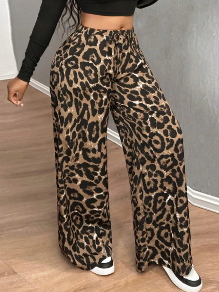 Clothes For Woman Loose Casual Printed Strappy Leopard Print Casual Pants Simple Style Comfortable Commuting Home Clothing Chic
Clothes For Woman Loose Casual Printed Strappy Leopard Print Casual Pants Simple Style Comfortable Commuting Home Clothing Chic