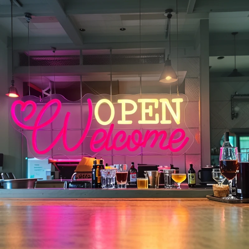LED Open Welcome Neon Sign Wall Hanging Plastic Light Multipurpose USB Powered Decorative Display for Shops Bars Salons Hotels
LED Open Welcome Neon Sign Wall Hanging Plastic Light Multipurpose USB Powered Decorative Display for Shops Bars Salons Hotels