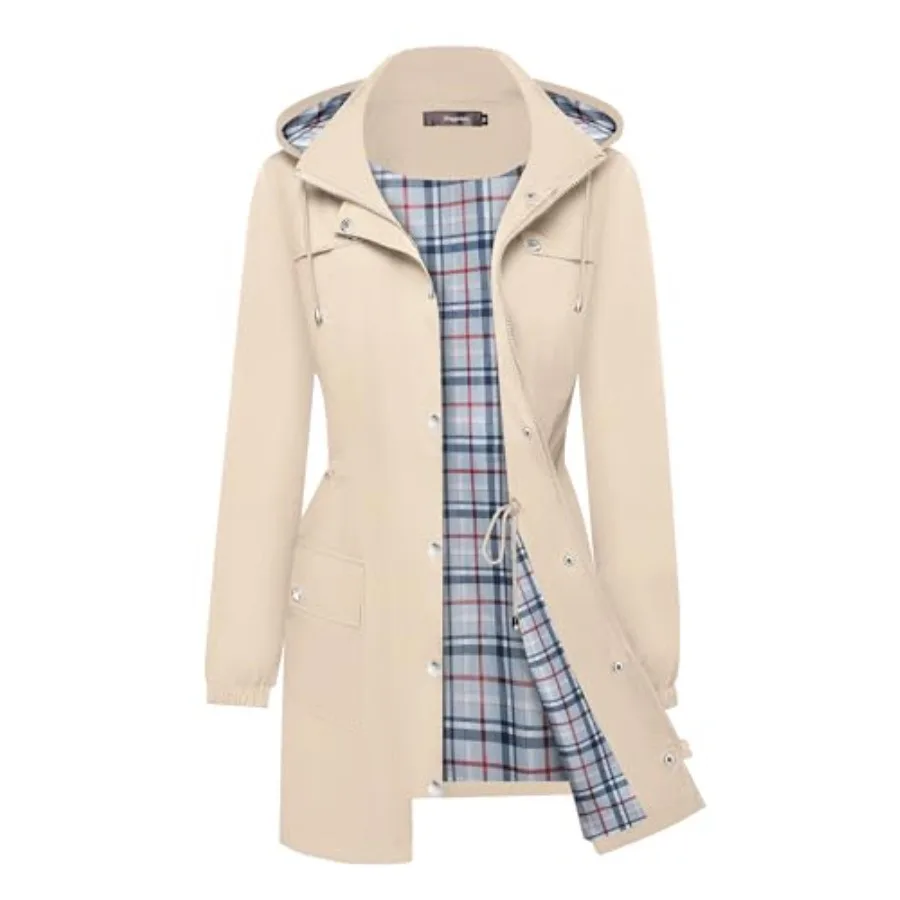 Bloggerlove Rain Jacket Women Lightweight Raincoats Outdoor Waterproof Windbreaker Hooded Plaid Lined Trench Coat S-XXL
Bloggerlove Rain Jacket Women Lightweight Raincoats Outdoor Waterproof Windbreaker Hooded Plaid Lined Trench Coat S-XXL