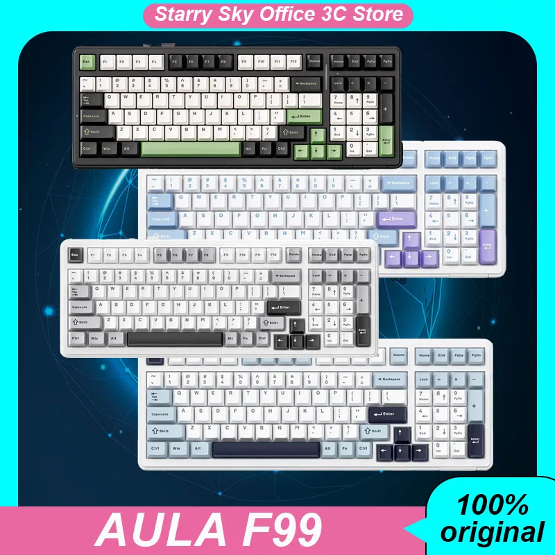 Aula F99 Mechanical Keyboard Wireless Bluetooth 3mode PBT keycap hot plugging RGB 99Keys Customized Gaming Keyboard PC Accessory
Aula F99 Mechanical Keyboard Wireless Bluetooth 3mode PBT keycap hot plugging RGB 99Keys Customized Gaming Keyboard PC Accessory