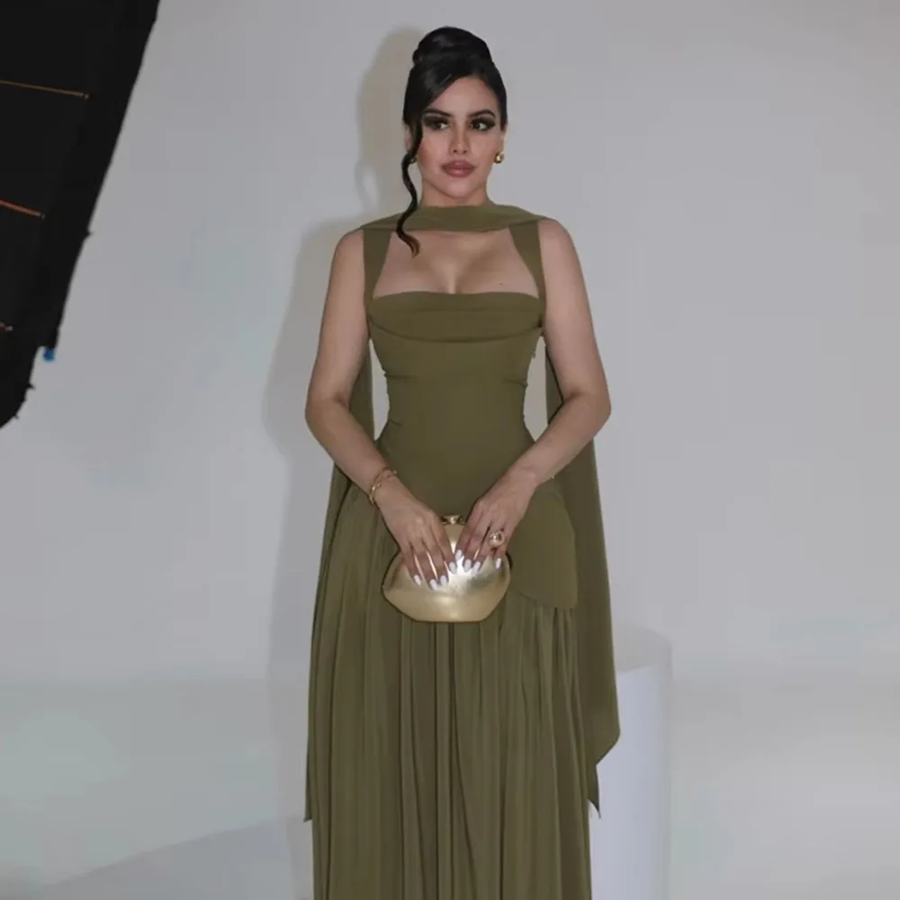 Formal Evening Elegant Green Square A-line Evening Dresses Open Back Spaghetti Strap Floor Length Prom Dresses Customized
Formal Evening Elegant Green Square A-line Evening Dresses Open Back Spaghetti Strap Floor Length Prom Dresses Customized