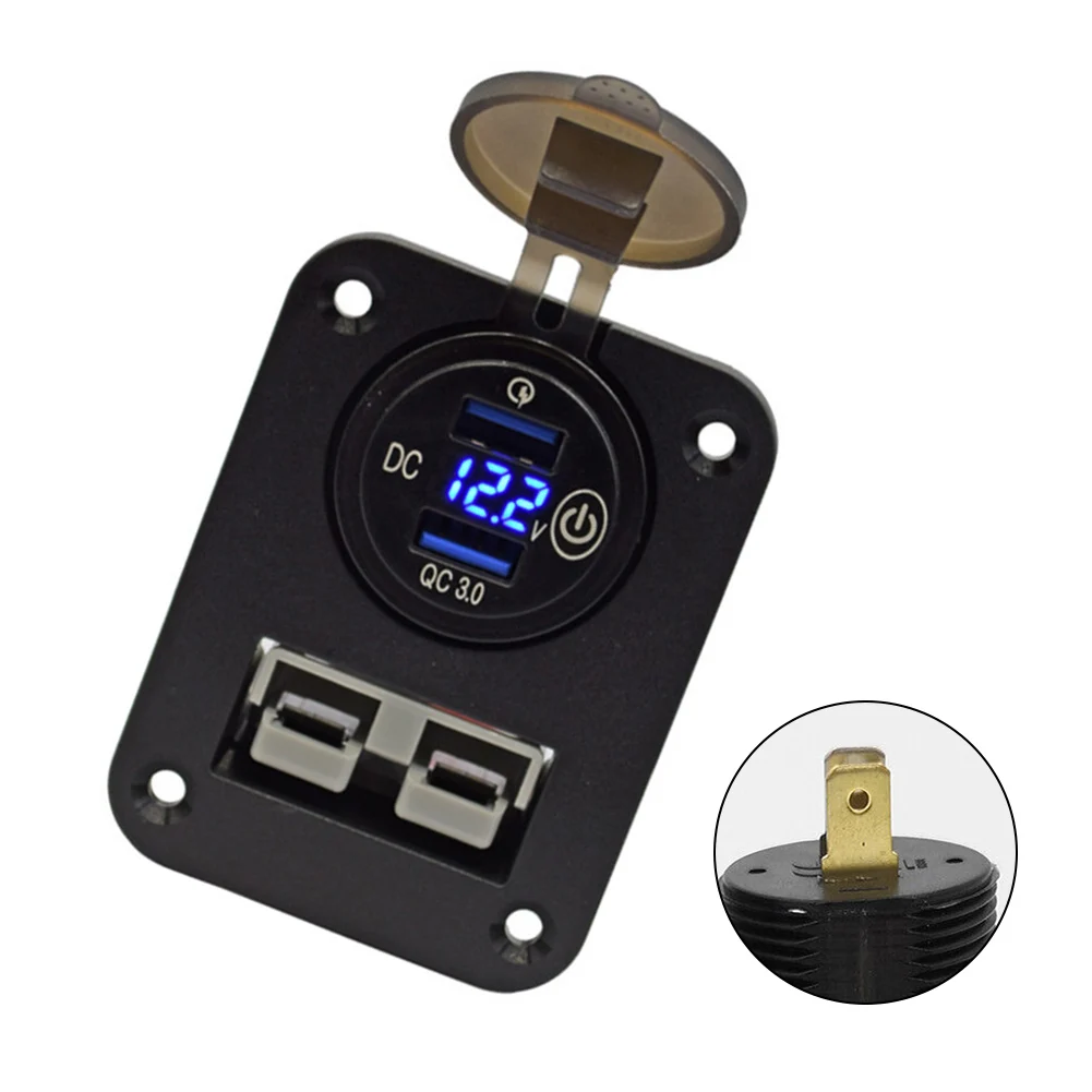 Plate Plug Board QC 3.0 3.1A Recessed Socket Terminals USB Dual USB FOR Anderson Plug Flush Mount Boat Camping
Plate Plug Board QC 3.0 3.1A Recessed Socket Terminals USB Dual USB FOR Anderson Plug Flush Mount Boat Camping