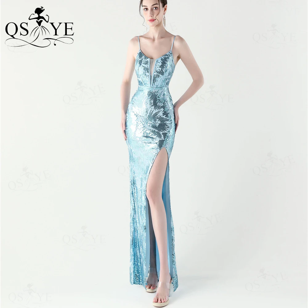 Pattern Sequin Blue Evening Dresses Spaghetti Straps Corset Long Prom Gown Slit Glitter Woman Sexy Lace Fitted Formal Dress
Pattern Sequin Blue Evening Dresses Spaghetti Straps Corset Long Prom Gown Slit Glitter Woman Sexy Lace Fitted Formal Dress