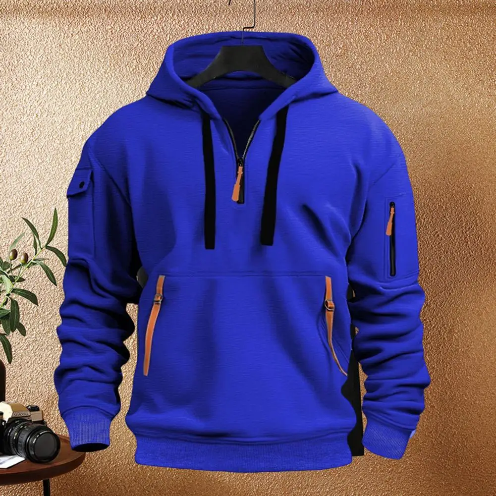 Men Hoodie Men's Autumn Hoodie With Drawstring Half Zipper Pockets Elastic Cuffs Sporty Pullover For Fitness Travel School Sport
Men Hoodie Men's Autumn Hoodie With Drawstring Half Zipper Pockets Elastic Cuffs Sporty Pullover For Fitness Travel School Sport