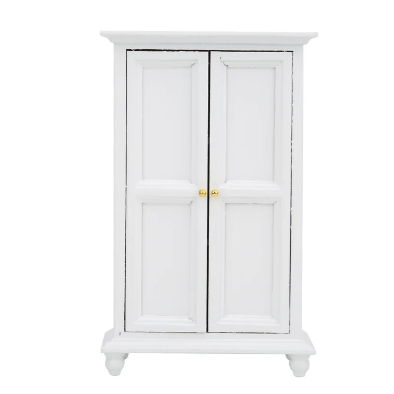 Miniature Doll House Wardrobe White Wooden Double Door Household Closet
Miniature Doll House Wardrobe White Wooden Double Door Household Closet