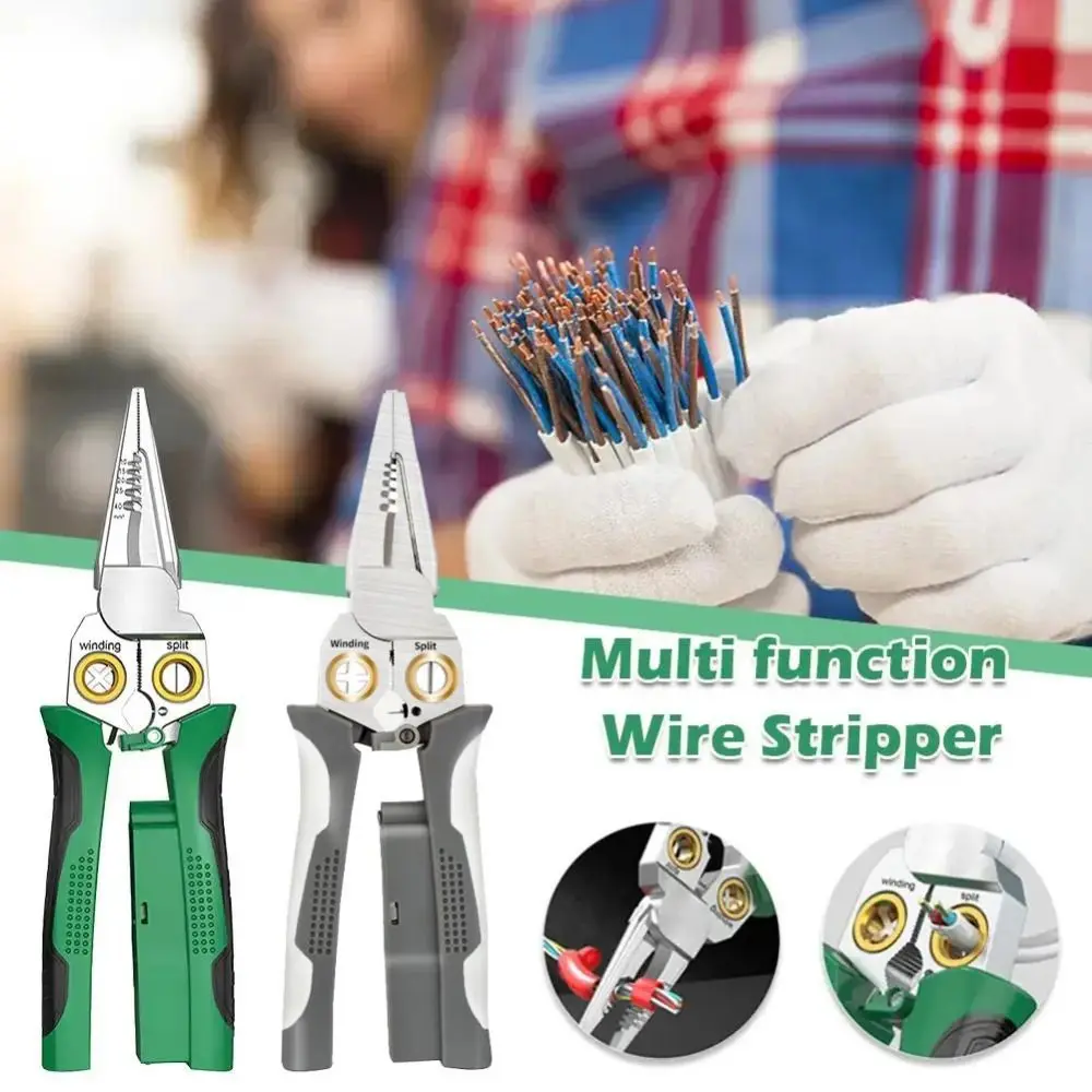8 in 1 Electrician Wire Stripping Pliers Nonslip Multi-Functional Electrician Cable Cutter Wear-resistant Stainless Steel 
8 in 1 Electrician Wire Stripping Pliers Nonslip Multi-Functional Electrician Cable Cutter Wear-resistant Stainless Steel
