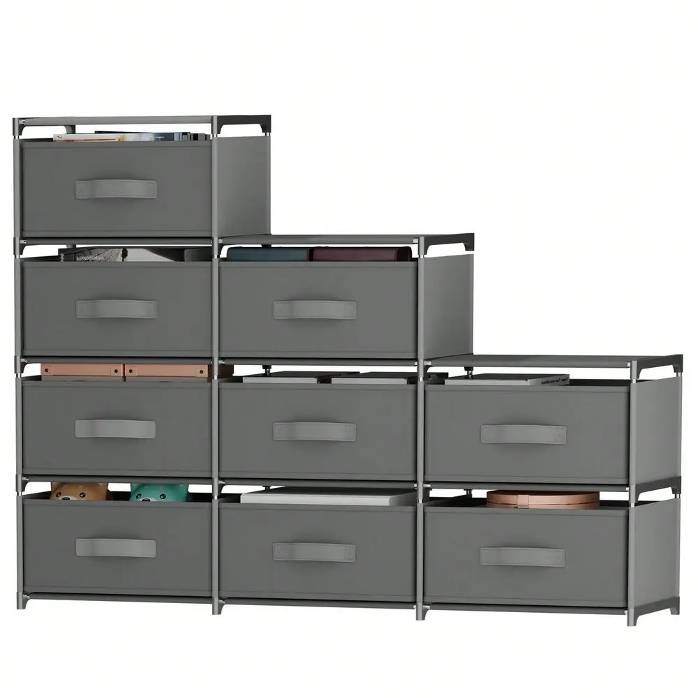 Gray 9Drawer Foldable Fabric Storage Cabinet, LadderStyle Organizer With StainResistant Fabric Wide Display Platform, Ideal For
Gray 9Drawer Foldable Fabric Storage Cabinet, LadderStyle Organizer With StainResistant Fabric Wide Display Platform, Ideal For