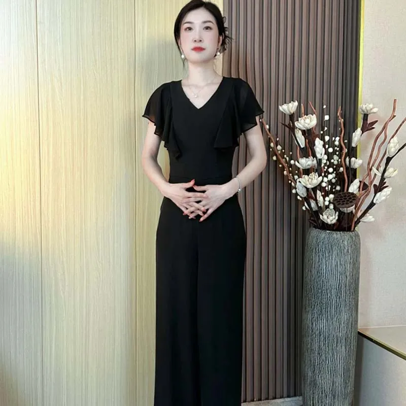 2026 Summer Women's Fashionable Slimming Wide Leg Jumpsuit Midi Length Straight Cut Luxury Commute Suit D8201
2026 Summer Women's Fashionable Slimming Wide Leg Jumpsuit Midi Length Straight Cut Luxury Commute Suit D8201