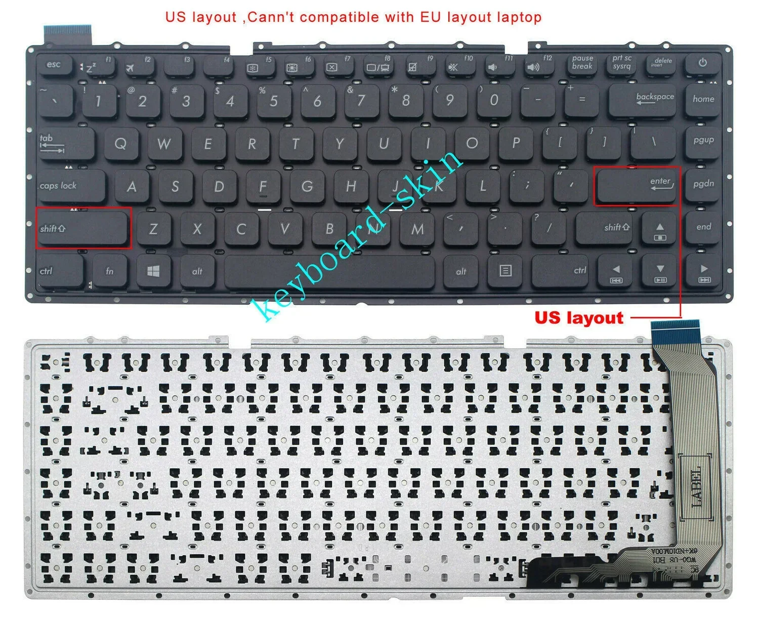 New US Black Keyboard No-frame for Asus VivoBook X441 X441S X441SA X441SC X441N X441NA laptop
New US Black Keyboard No-frame for Asus VivoBook X441 X441S X441SA X441SC X441N X441NA laptop