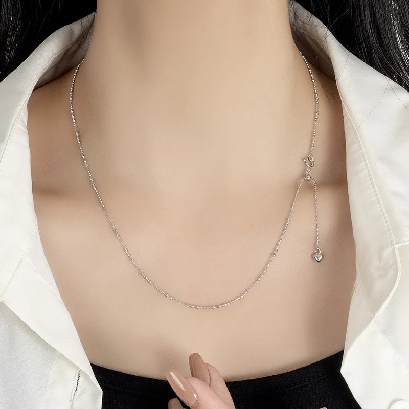 Minimalist Sterling Silver Necklace 925 Silver Laser Cut Bead Simple Adjustable Design Women Fashion Neckwear Nice Birthday Gift
Minimalist Sterling Silver Necklace 925 Silver Laser Cut Bead Simple Adjustable Design Women Fashion Neckwear Nice Birthday Gift