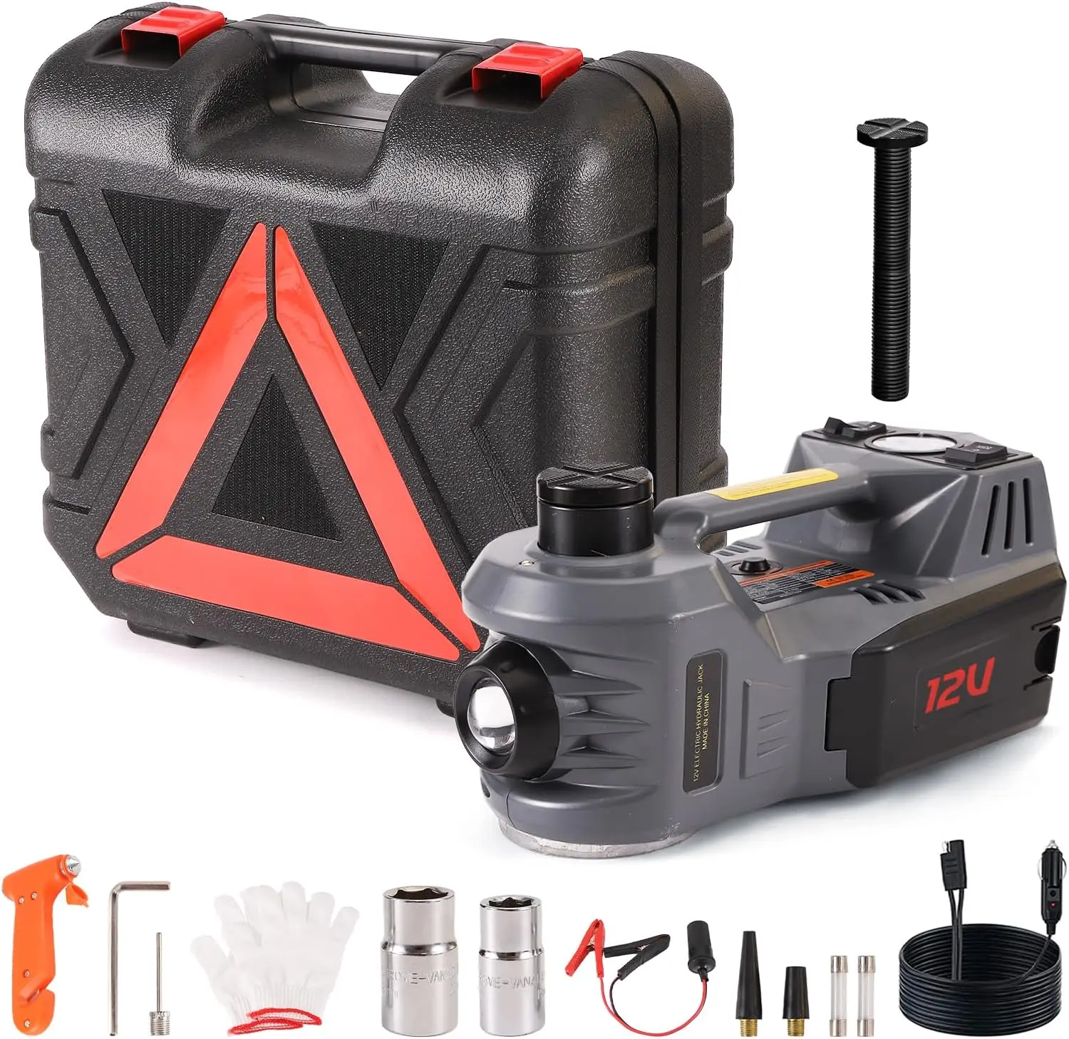 Portable 5 Ton 12V Electric Car Jack Kit with Tire Inflator Pump for Vehicle Emergency Repair
Portable 5 Ton 12V Electric Car Jack Kit with Tire Inflator Pump for Vehicle Emergency Repair