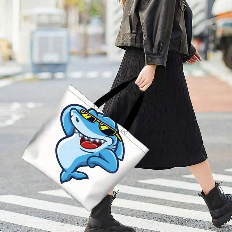 Cool Shark Cartoon Tote Bag Stylish Graphic Shopping Bag For Adults
Cool Shark Cartoon Tote Bag Stylish Graphic Shopping Bag For Adults