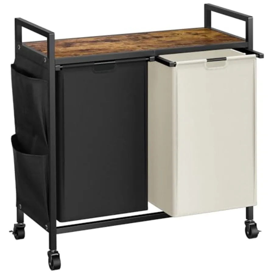 Double Laundry Hamper with Lid Rolling Iron Laundry Basket with Wheels Top Shelf 2 Removable Bags for Bedroom or Laundry Room L
Double Laundry Hamper with Lid Rolling Iron Laundry Basket with Wheels Top Shelf 2 Removable Bags for Bedroom or Laundry Room L