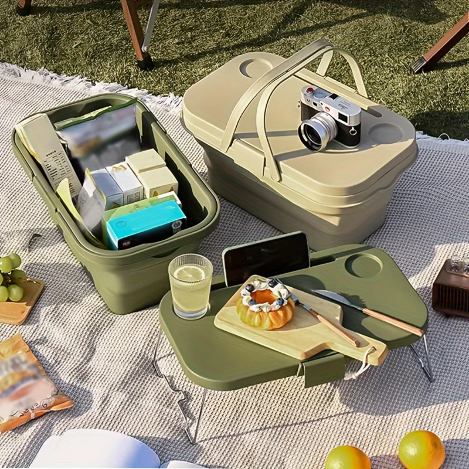 1pc Picnic Basket, Outdoor Camping Folding Box, Folding Bucket With Large Capacity
1pc Picnic Basket, Outdoor Camping Folding Box, Folding Bucket With Large Capacity