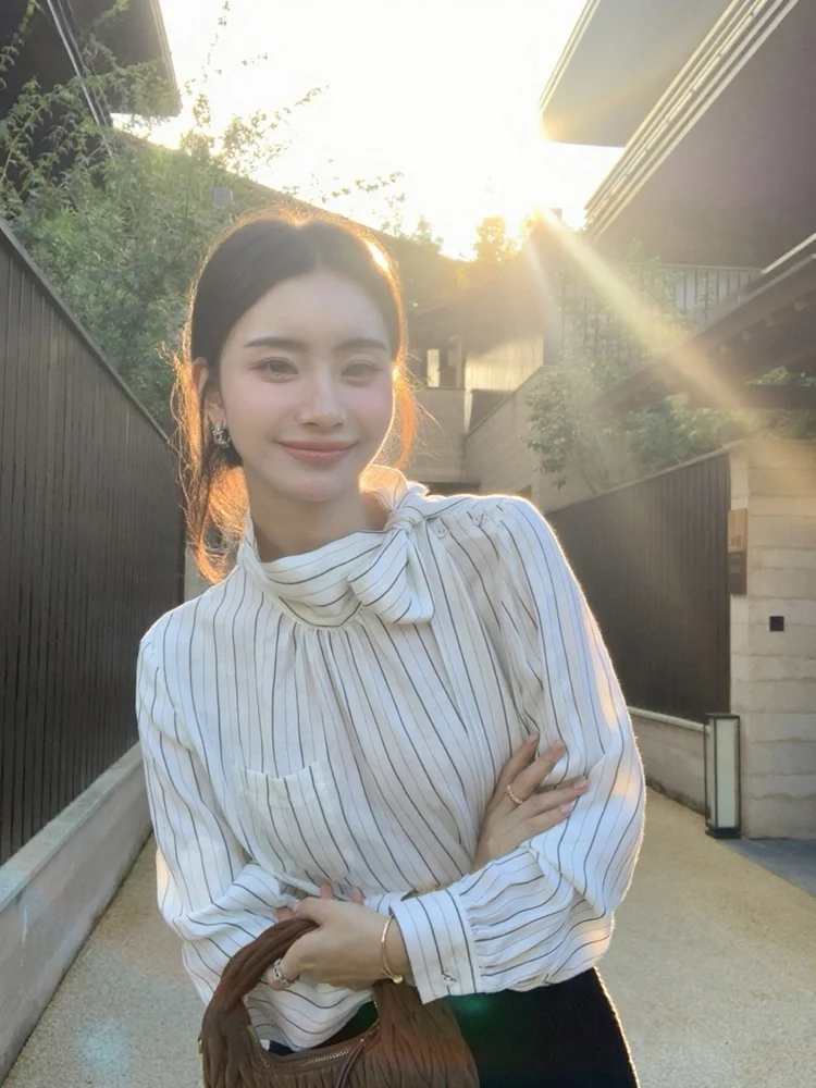 Pusumede Медный аммиачный вискоза Long Sve Striped irt Женский дизайн Sensation Elegance Small ence Drifting Belt irt
Pusumede Медный аммиачный вискоза Long Sve Striped irt Женский дизайн Sensation Elegance Small ence Drifting Belt irt