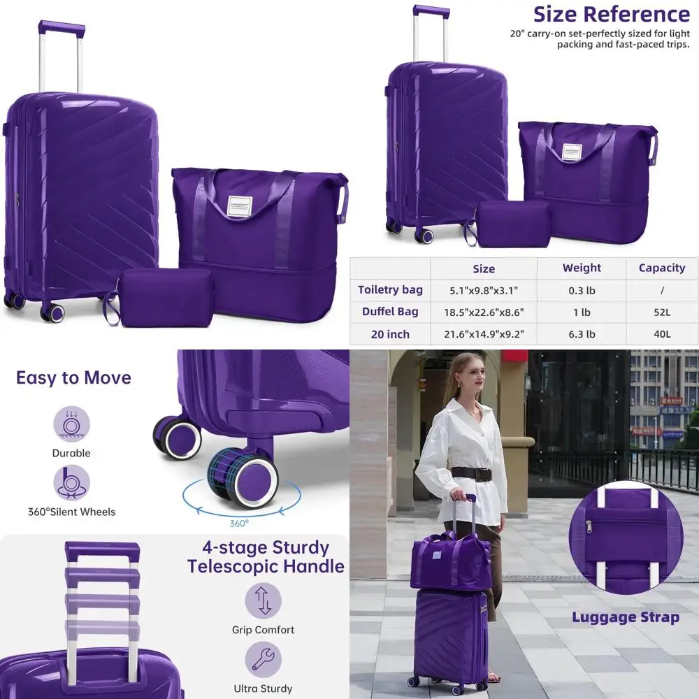 Airline Approved 20 Inch Expandable Hardshell Carry-On Luggage with Spinner Wheels, 22x14x9 Dimensions, Travel Suitcase
Airline Approved 20 Inch Expandable Hardshell Carry-On Luggage with Spinner Wheels, 22x14x9 Dimensions, Travel Suitcase