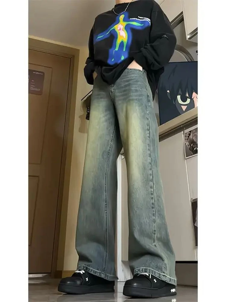 Retro American Blue Denim Jeans Men's Spring Autumn Hole Design High Street Wide Leg Long Pants Wear Resistant Micro Elastic
Retro American Blue Denim Jeans Men's Spring Autumn Hole Design High Street Wide Leg Long Pants Wear Resistant Micro Elastic