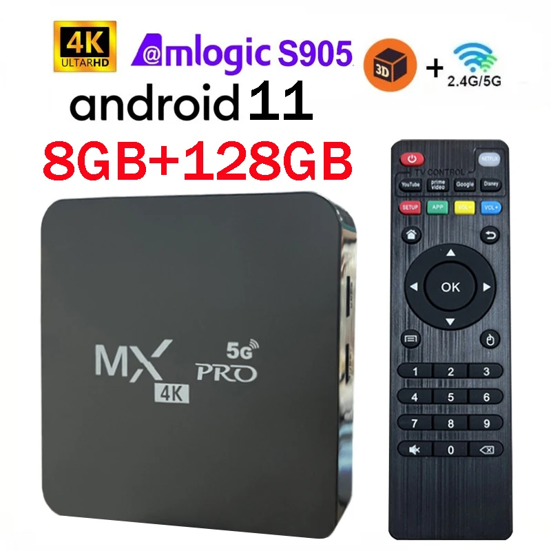 ТВ-приставка MX-PRO 8 ГБ 128 ГБ, Smart Android 11, поддержка 4K HD, 5G, 4G, двухдиапазонный Wi-Fi, H.256, 3D-видеоплеер, Amlogic S905 Quad-Core, IPTV.
ТВ-приставка MX-PRO 8 ГБ 128 ГБ, Smart Android 11, поддержка 4K HD, 5G, 4G, двухдиапазонный Wi-Fi, H.256, 3D-видеоплеер, Amlogic S905 Quad-Core, IPTV.