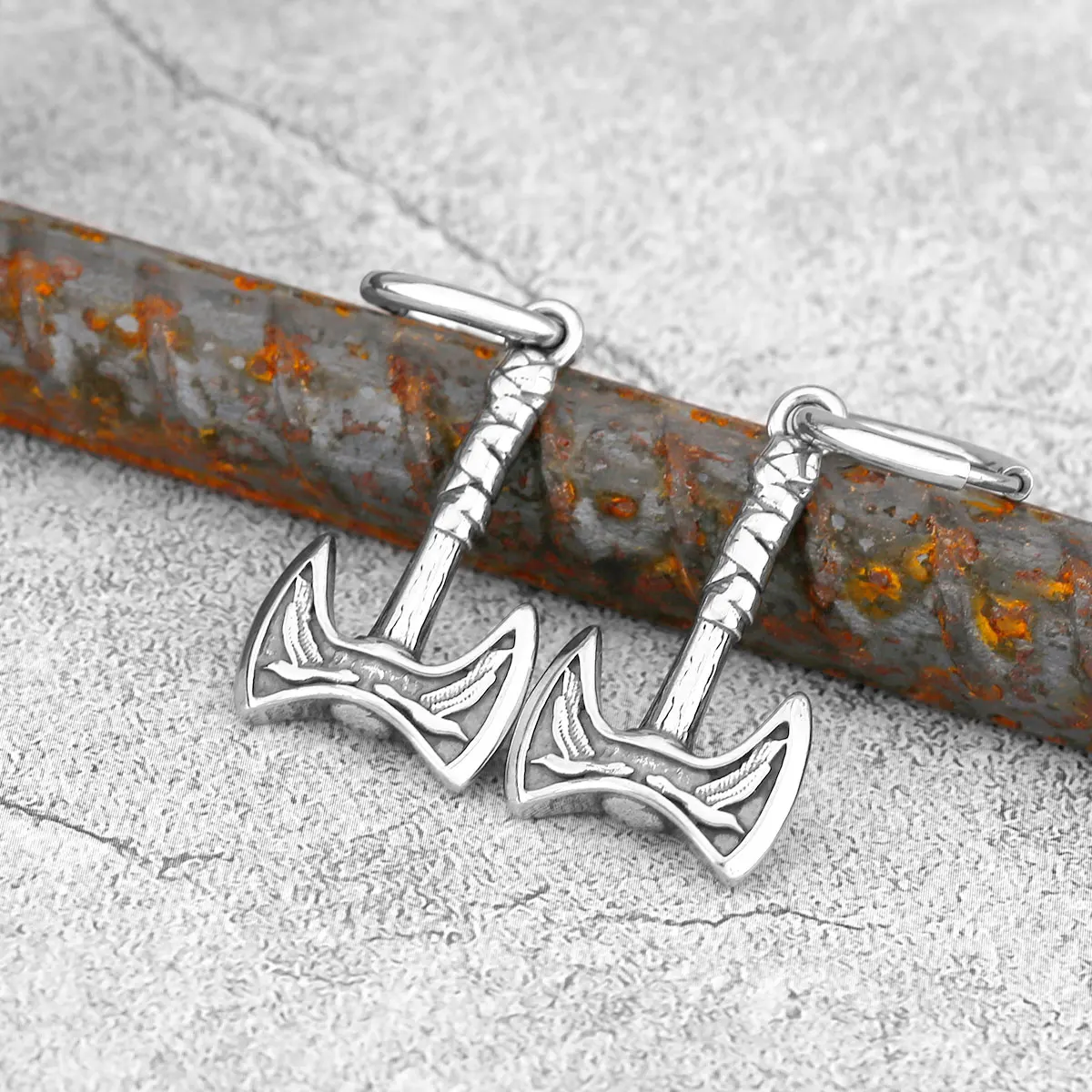 Odin Stainless Steel Weapon Ax Earrings Nordic Amulets Men's Stud Earrings Teen Jewelry Fashion Christmas Gift Wholesale 
Odin Stainless Steel Weapon Ax Earrings Nordic Amulets Men's Stud Earrings Teen Jewelry Fashion Christmas Gift Wholesale