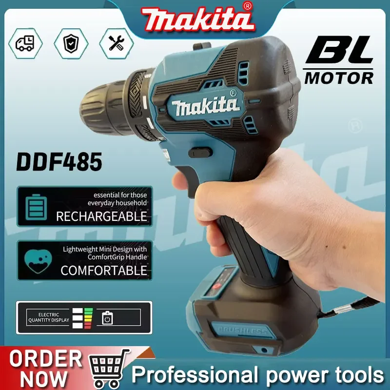 Makita DDF485 Compact Cordless Hammer Drill 18V Rechargeable Brushless Electric Tool Variable Speed for Drilling And Hammering
Makita DDF485 Compact Cordless Hammer Drill 18V Rechargeable Brushless Electric Tool Variable Speed for Drilling And Hammering