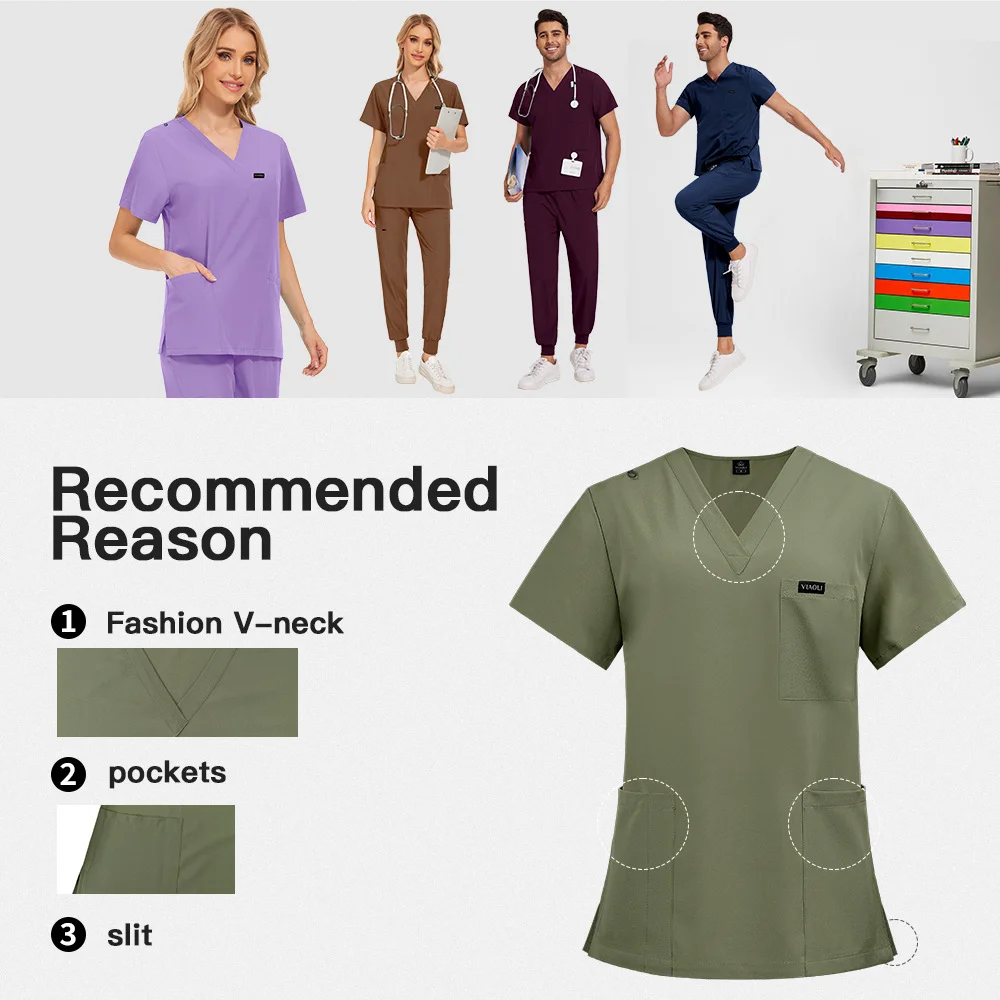 Doctor Nurse Medical Uniforms Shirt Scrubs Women Jogger Set Hospital Accessories Operating Room Surgical Gowns Mens Workwear New
Doctor Nurse Medical Uniforms Shirt Scrubs Women Jogger Set Hospital Accessories Operating Room Surgical Gowns Mens Workwear New