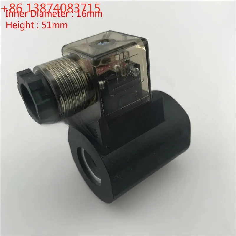 Cartridge Valve Hydraulic Solenoid Valve Coil Inner Diameter 16mm Height 51mm AC220V/DC24V
Cartridge Valve Hydraulic Solenoid Valve Coil Inner Diameter 16mm Height 51mm AC220V/DC24V