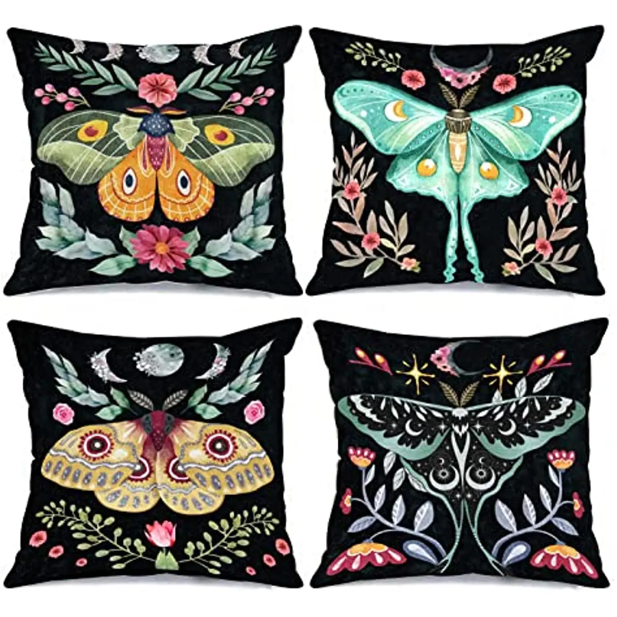 Tropical Flowers Butterfies Pillows Cover Butterfly Moon Phase Pillowcase Set of 4 Cushion Case for Couch Sofa Home Office Gift
Tropical Flowers Butterfies Pillows Cover Butterfly Moon Phase Pillowcase Set of 4 Cushion Case for Couch Sofa Home Office Gift
