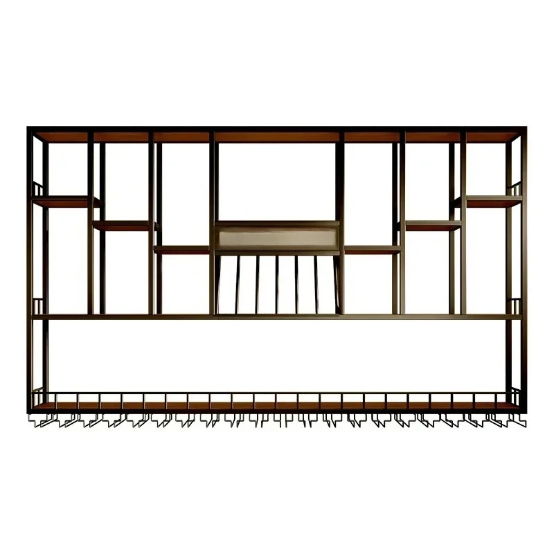 Bar wine cabinet against the wall Wall-mounted shelf Industrial style bar Wrought iron display stand Creative restaurant
Bar wine cabinet against the wall Wall-mounted shelf Industrial style bar Wrought iron display stand Creative restaurant