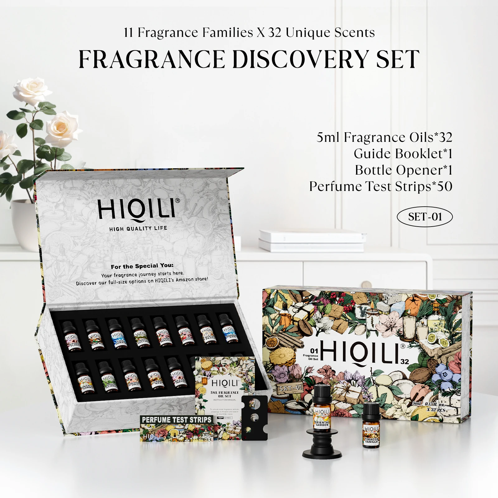 HIQILI 5ml, 32 Piece Perfume oil Set, Girlfriend Holiday Gift, Furniture Fragrance, Diffuser/Humidifier, Compound Perfume Oil
HIQILI 5ml, 32 Piece Perfume oil Set, Girlfriend Holiday Gift, Furniture Fragrance, Diffuser/Humidifier, Compound Perfume Oil